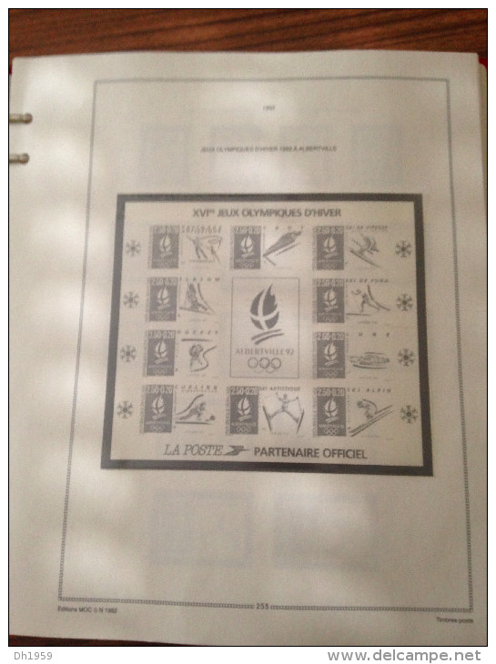 MOC RELIURE ROUGE OCCASION 1992-2002 Env. 118 FEUILLES PREIMPRIMEES - Reliures Et Feuilles