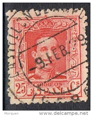 Sello 25 Cts Alfonso XIII Vaquer, Fechador CASTELLÓ De AMPURIAS (gerona), Num 317 º - Usados