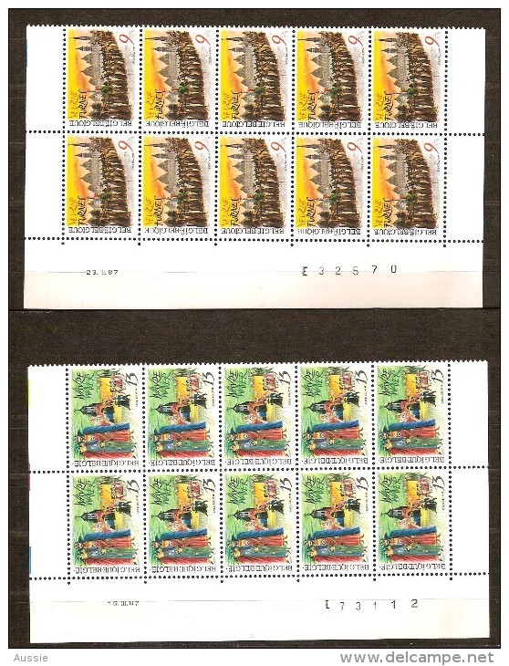 Belgie Belgique 1987 OBCn° 2249-50 *** MNH 10 Séries Avec Coin Daté Cote 15 Euro - Dated Corners