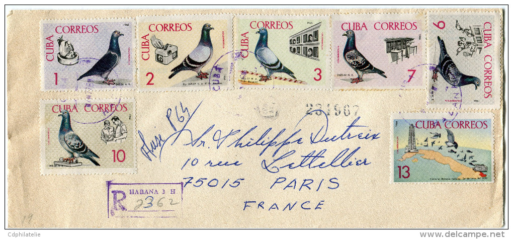 CUBA LETTRE RECOMMANDEE DEPART HABANA 7-7-76 POUR LA FRANCE - Storia Postale