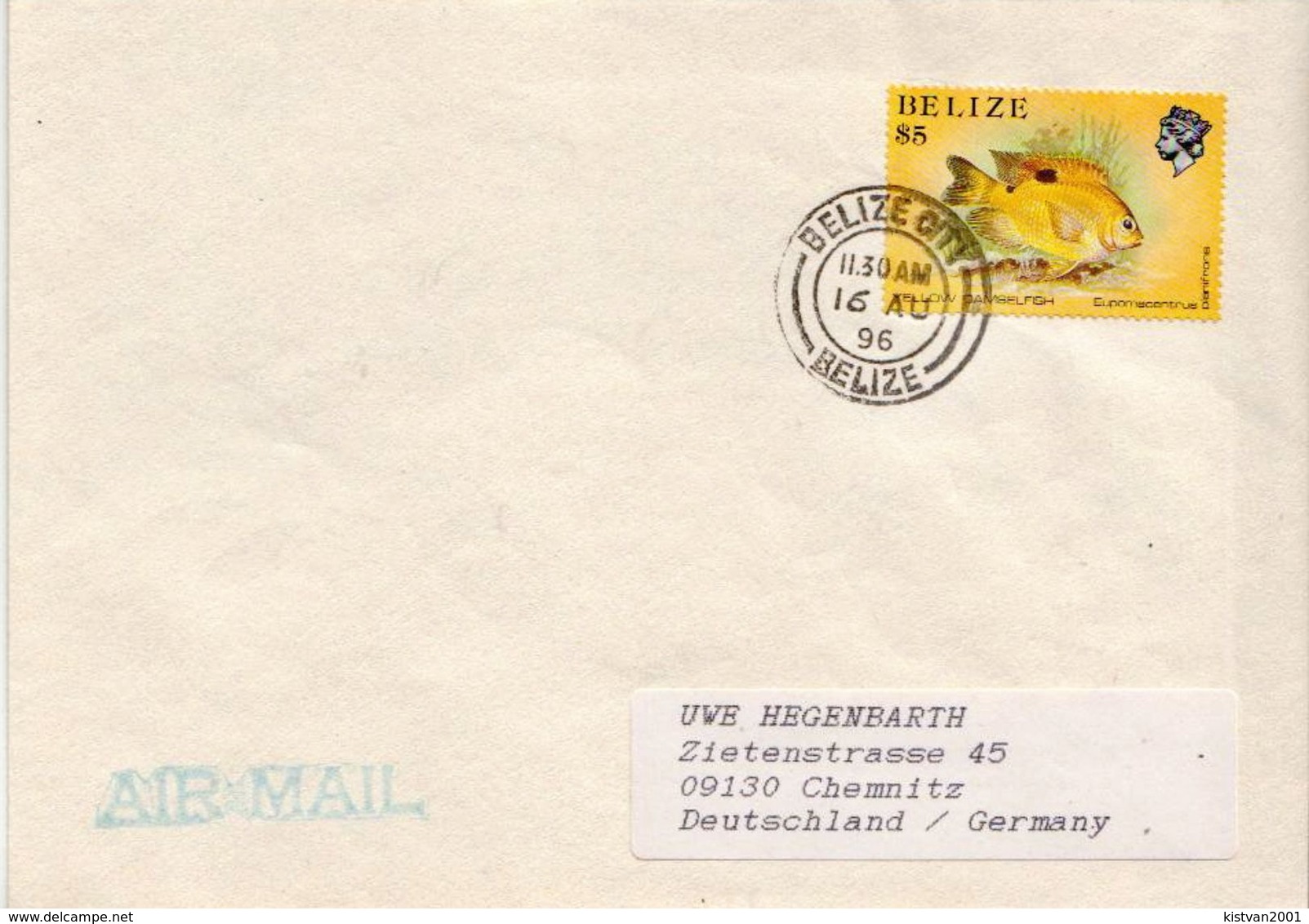 Postal History Cover: Belize 16 Fishes Stamps, 14 Different With $5 And $10 On 5 Covers - Fishes