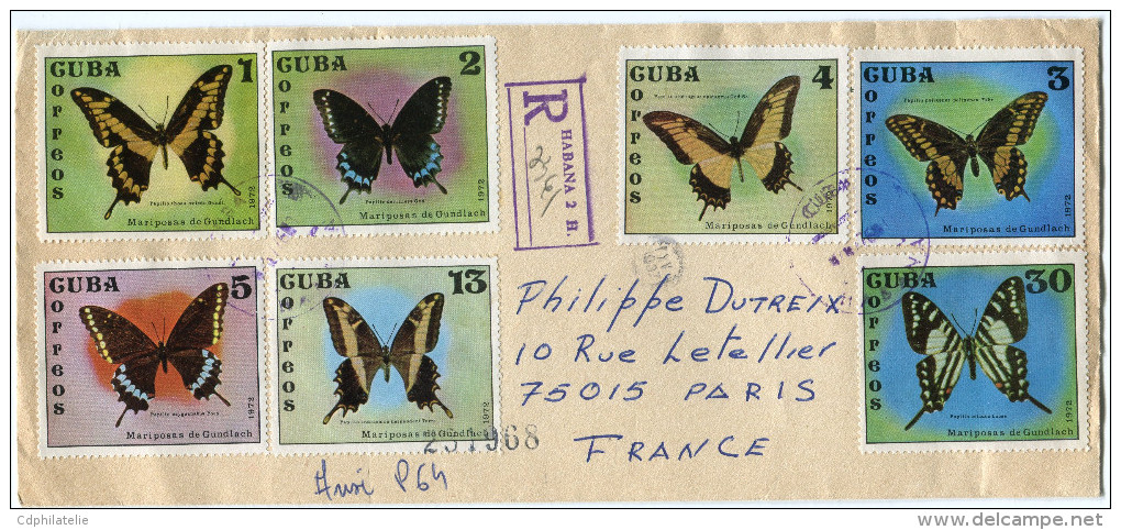 CUBA LETTRE RECOMMANDEE DEPART HABANA 7-7-76 POUR LA FRANCE - Storia Postale