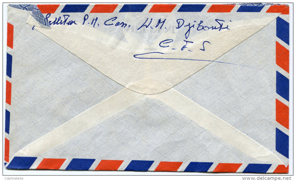 COTE FRANCAISE DES SOMALIS LETTRE PAR AVION DEPART DJIBOUTI 5-8-1961 POUR LA FRANCE - Lettres & Documents