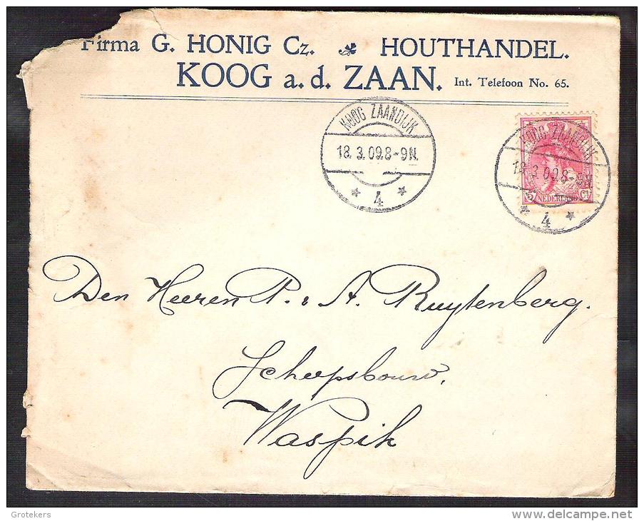 NEDERLAND NVPH 60 (stempel LBPK 0479) Op Brief KOOG ZAANDIJK 1910 Met Plaatfout/druktoevalligheid Gebroken N - Variétés Et Curiosités