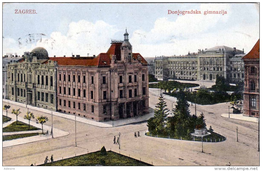 ZAGREB - Donjogradska Gimnazija, 1924, Seltene Gute Frankierung - Jugoslawien