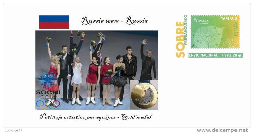 Spain 2014 - XXII Olimpics Winter Games Sochi 2014 Special Prepaid Cover - Russia Team - Winter 2014: Sochi