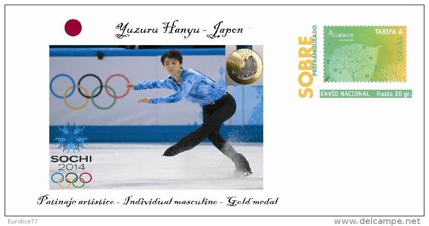 Spain 2014 - XXII Olimpics Winter Games Sochi 2014 Special Prepaid Cover - Yuzuru Hanyu - Winter 2014: Sochi