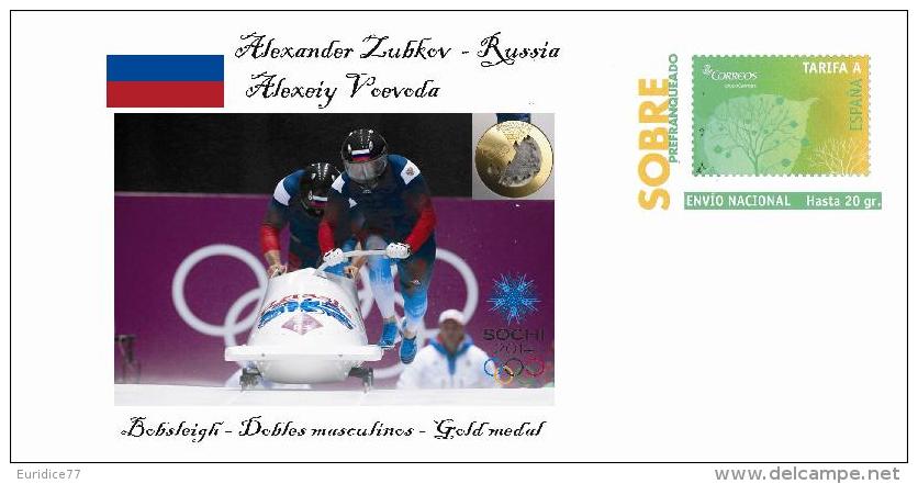 Spain 2014 - XXII Olimpics Winter Games Sochi 2014 Special Prepaid Cover - Bobsleigh Russia Team - Winter 2014: Sochi