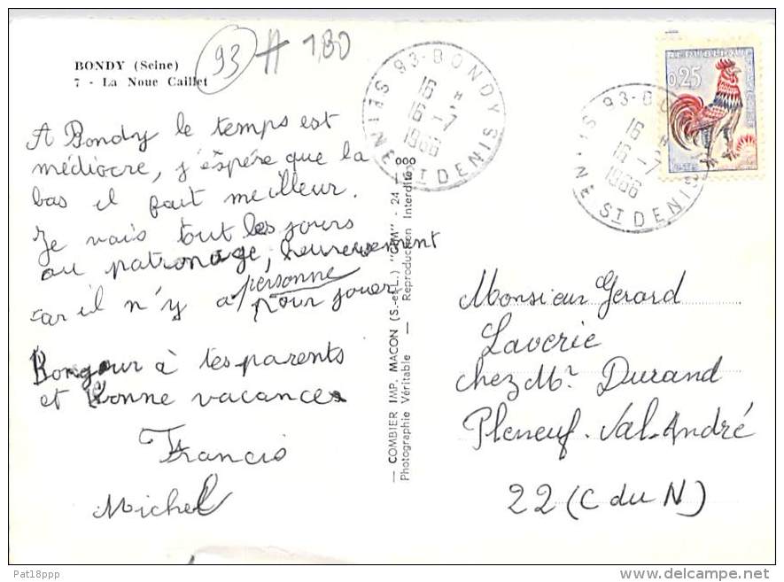 BONDY 93 - La Noue Caillet - CPSM CPM Dentelée GF 1966 - Seine St Denis - Bondy