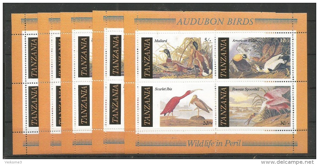 5x TANZANIA - MNH - Animals - Fauna - Birds - Audubon Birds - Wild Life In Peril - Other & Unclassified