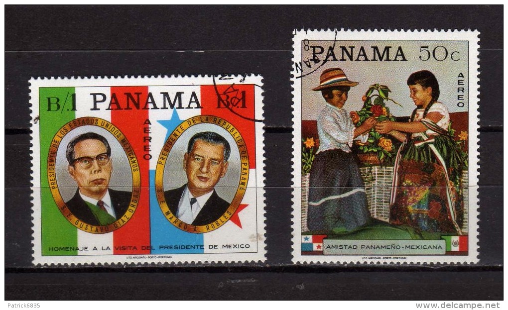 Panama °- 1968 - Yvert   PA.440/41. Amitié,Panama-Mexique.   Gommé Oblitéré.   Vedi Descrizione - Panama