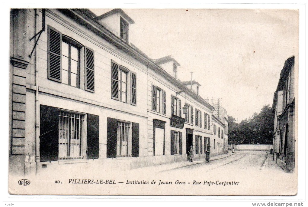 CPA - VILLIERS-LE-BEL - INSTITUTION DE JEUNES GENS - RUE PAPE-CARPENTIER - N/b - Vers1910 - - Villiers Le Bel