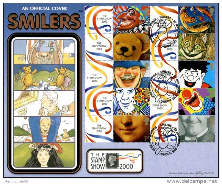 GROSSBRITANNIEN GRANDE BRETAGNE GB 2000 The Stamp Show 2000" Greetings Smiler (10)  FDC SG LS1 - Timbres Personnalisés