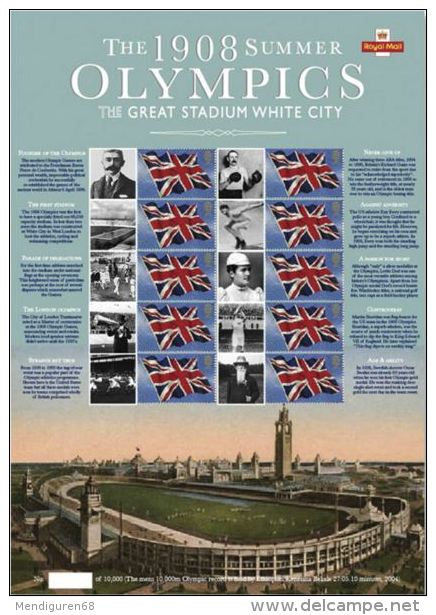 GB 2008 The 1908 London Olympic Games CS2 - Smilers Sheets