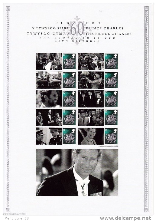 GROSBRITANNIEN GRANDE BRETAGNE GB 2006 60th Birthday Of Prince Charles Commemorative Stamp Sheet  CSS-003 - Ganze Bögen & Platten