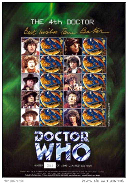 GB 2008 Dr Who GB Sheet Signed Tom Baker - Smilers Sheets
