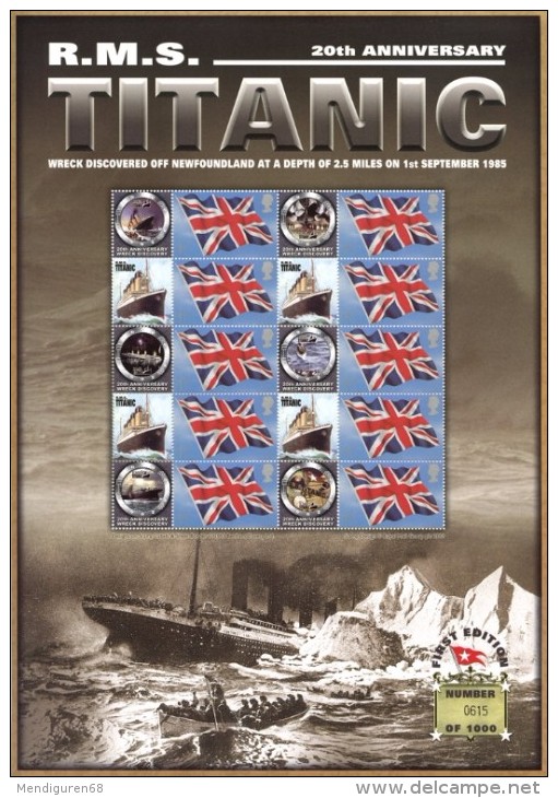 GROSSBRITANNIEN GRANDE BRETAGNE GB 2005 Titanic Collides With Iceberg SMILER - Timbres Personnalisés