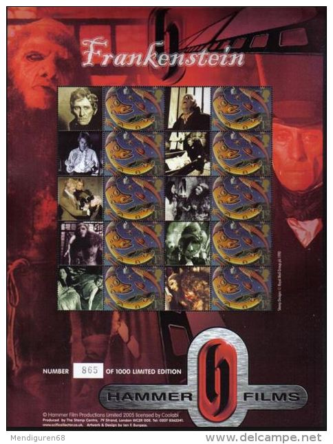 GROSSBRITANNIEN GRANDE BRETAGNE GB 2005 Frankenstein (Limited Edtn) Smiler Sheet MNH  SG  BC-062 - Personalisierte Briefmarken