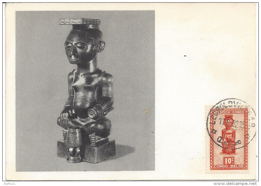 CONGO BELGE - Carte Maximum - Statuette Roi BOPE KENA - Lettres & Documents