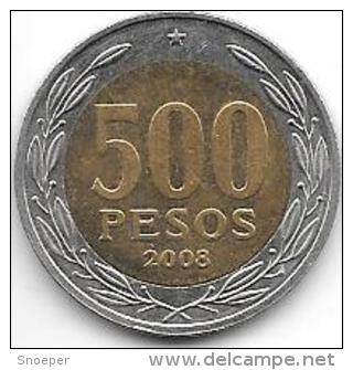 *chile  500 Pesos   2008 Km 235    Xf+ - Chili