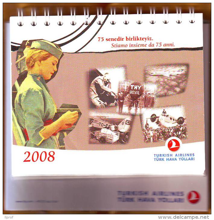 Turkish Airlines, Calendario 2008 Da Tavolo Settimanale Con Foto  Aeromobili - Formato Grande : 2001-...