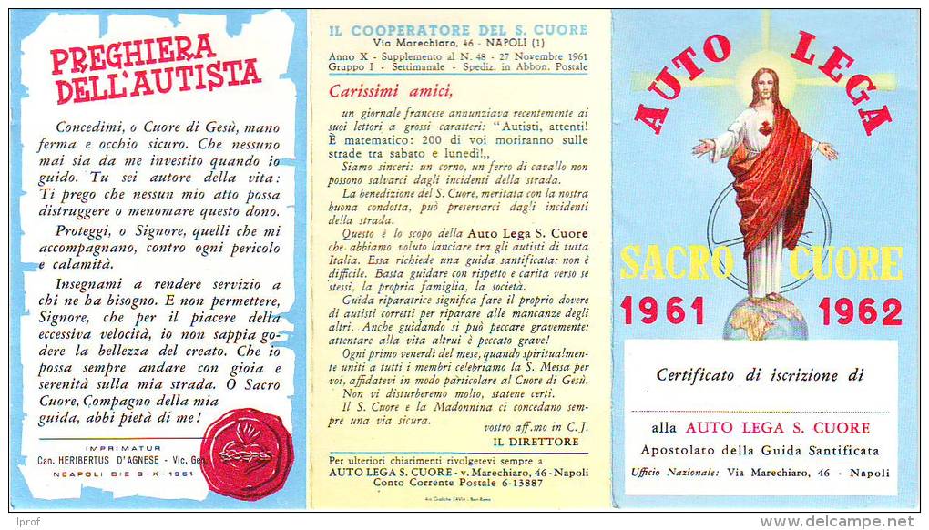 Apostolato Guida Santificata, Calendario 1962, Pieghevole - Formato Piccolo : 1961-70