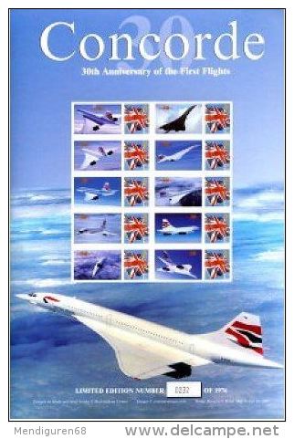 GROSSBRITANNIEN GRANDE BRETAGNE GB 2005 30th ANNIVERSARY FIRST FLIGHT CONCORDE SC-BC-084 - Smilers Sheets