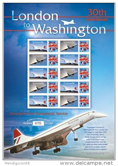 GROSSBRITANNIEN GRANDE BRETAGNE GB 2005 30th ANNIVERSARY LONDON TO WASHINGTON CONCORDE SC-BC-082 - Personalisierte Briefmarken