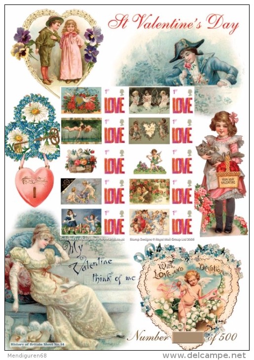 GB 2008 St. Valentine's Day, History Of Britain NUMBER 14 SC-BC-130 - Timbres Personnalisés
