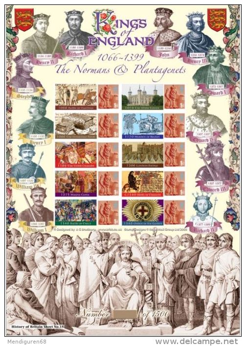 GB 2008 The Normans & Plantagenets, History Of Britain  NUMBER 15 - Timbres Personnalisés