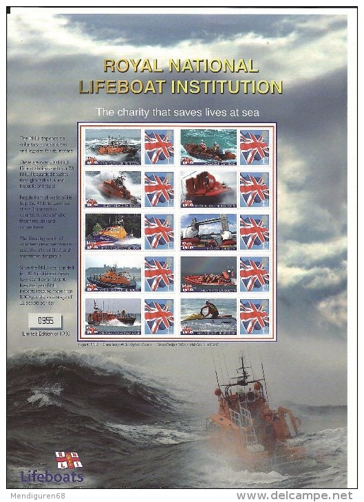GB 2008 ROYAL LIFEBOAT INSTITUTION SMILER SHEET SC-BC-135 - Personalisierte Briefmarken