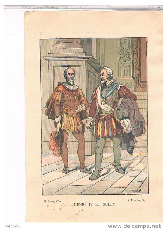 DESSINS HENRI IV  ET SULLY  190 X123  SIGNES TEXTE AU DOS COLLECTION PRUNAIRE RECOMPENSE  CH554 - Documents Historiques