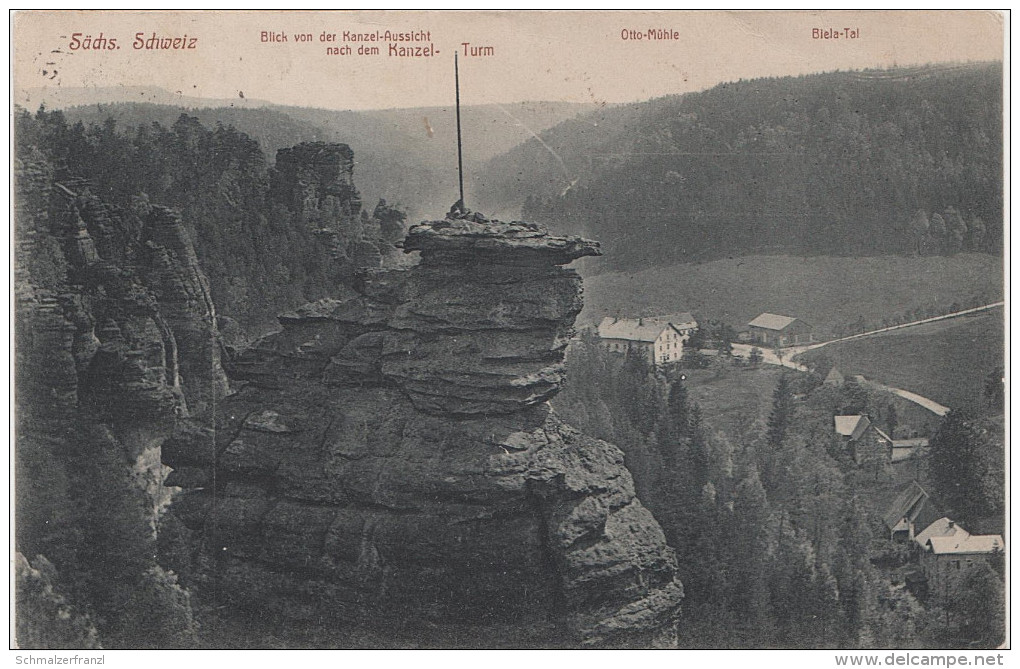 AK Bielatal Blick Kanzel Aussicht Felsen Kanzelturm Bei Rosenthal Schweizermühle Ottomühle Gottleuba Sächsische Schweiz - Rosenthal-Bielatal