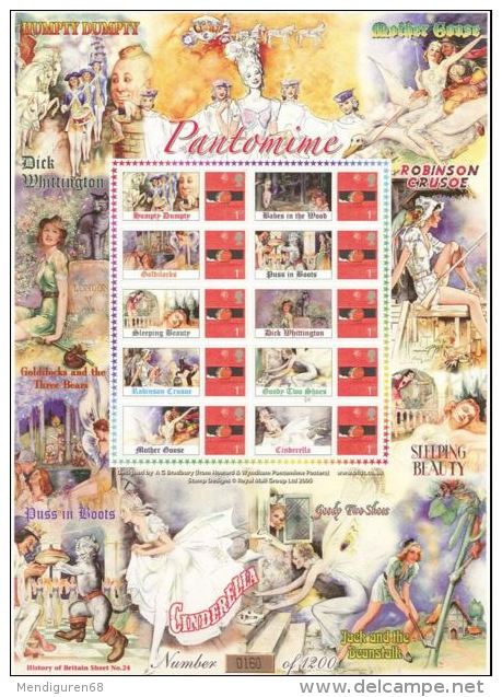 GB 2008 PANTOMIME SMILER SHEET HSITORY OF BRITAIN NUMBER 24 SC-BC-180 - Timbres Personnalisés