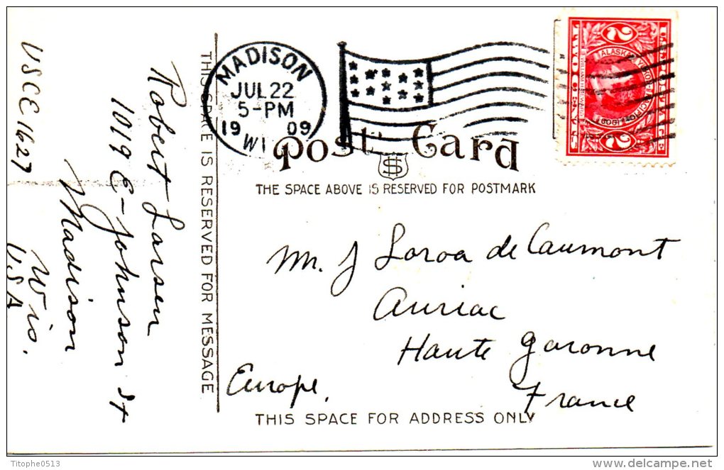 USA. Carte Postale Ayant Circulé En 1909. Madison/Capitol. - Madison