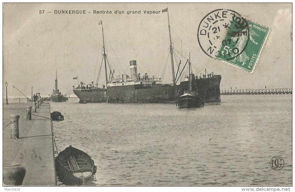 57 Dunkerque Rentree D'un Grand Vapeur - Dunkerque