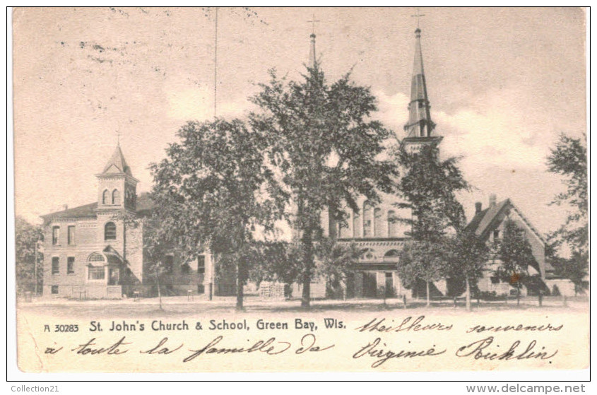 ST JOHN S CHURCH AND SCHOOL ... GREEN BAY - Autres & Non Classés