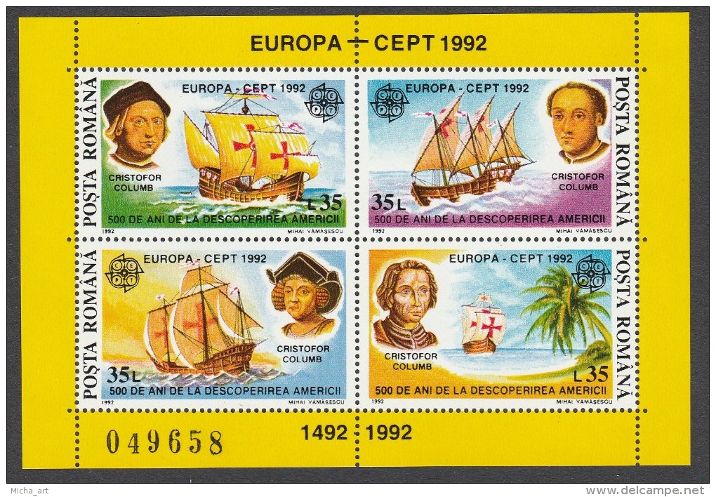 Europa Cept 1992 Complete Year Discovery of America - Chr. Colombo (except Albanian Block) 87 values + 14 M/S MNH