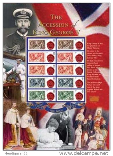GB 2010 The Accesion Of King George V SMILER SHEET SC-BC-274 - Timbres Personnalisés