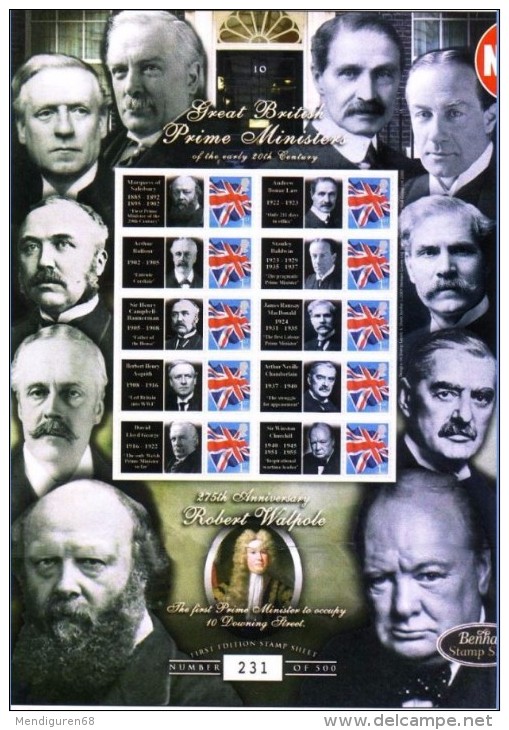 GB 2010British Prime Ministers SMILER SHEET  SC-BC-318 - Personalisierte Briefmarken