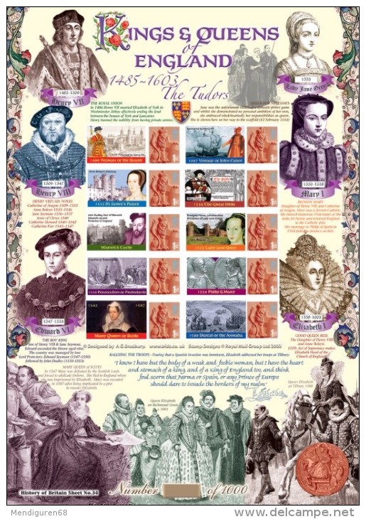 GB 2009 The House Of Tudor  History Of Britain 34 SC-BC-202 - Timbres Personnalisés