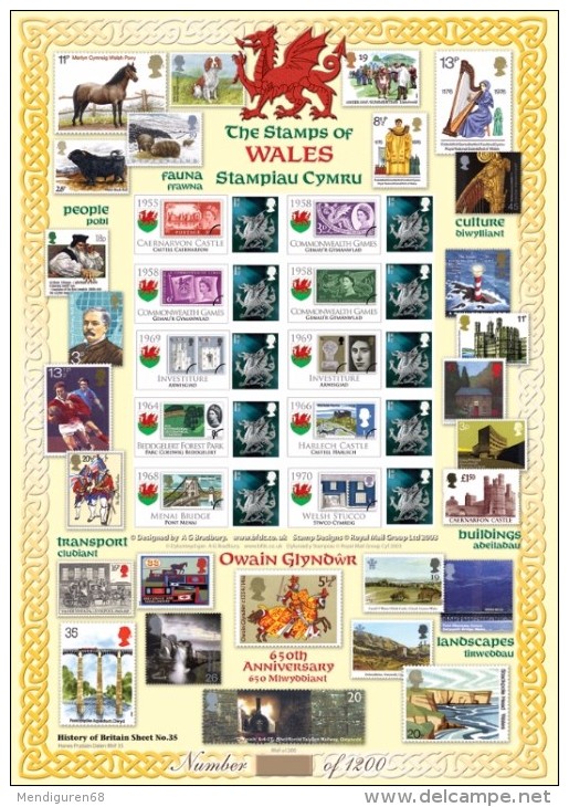 GB 2009 Stamps Of Wales, History Of Britain 35 SC-BC-197 - Smilers Sheets