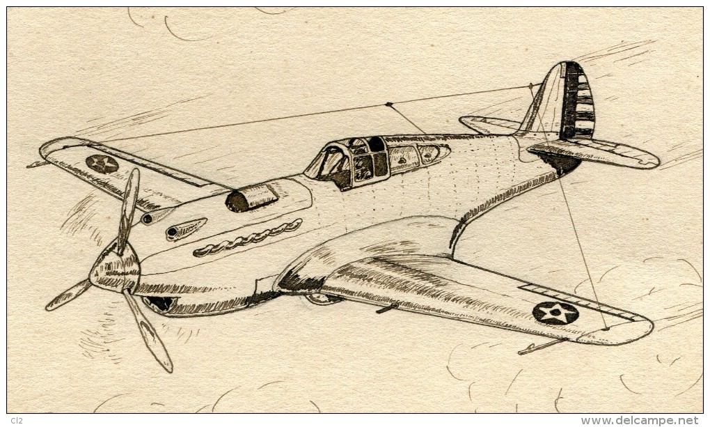 Dessins à L'encre De Chine D'une CURTISS P40 (voir Description) - Luchtvaart