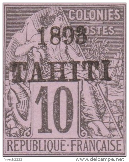 Tahiti, Polynésie Française 1893. Carte Postale, Entier Surchargé « 1893 Tahiti ». Voilier, Ancre, Drapeau. Splendide - Tahiti