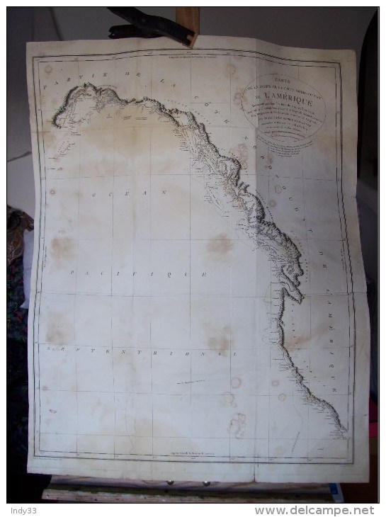 - CARTE DE LA COTE NORD OUEST DE L´AMERIQUE RECONNUE EN 1792/94 PAR G. VANCOUVER . - Cartas Náuticas