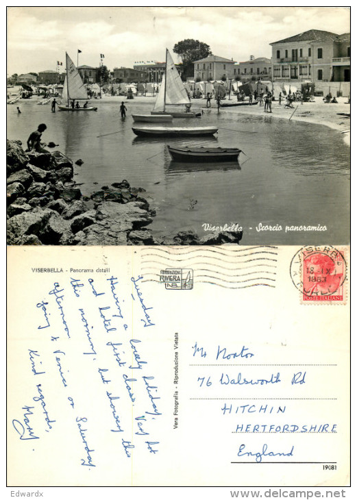 Viserbella, RN Rimini, Italy RP Postcard Posted 1963 Stamp - Rimini