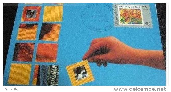 CARTE MAXIMUM WALLIS ET FUTUNE 1993 , ART A L ECOLE - Cartes-maximum