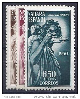 ESPAÑA/SAHARA 1950 - Edifil #83/85 ** - Precio Cat. €32 - Sahara Español