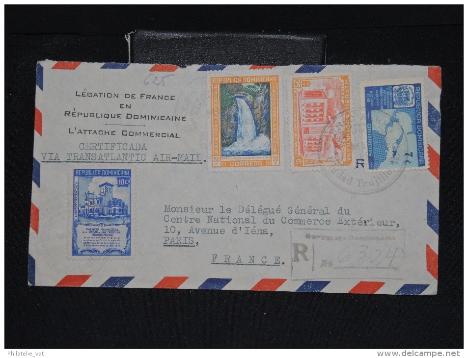 DOMINICAINE - Envel. En Recommadée De La Légation De France Pour La France En 1947 - A Voir - Lot P11718 - Dominicaine (République)