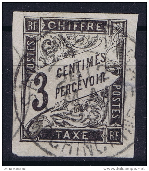 Cochinchine  Col. Gen. Taxe Yv Nr 3 Obl. Used Cad   Has A Thin Spot - Usati